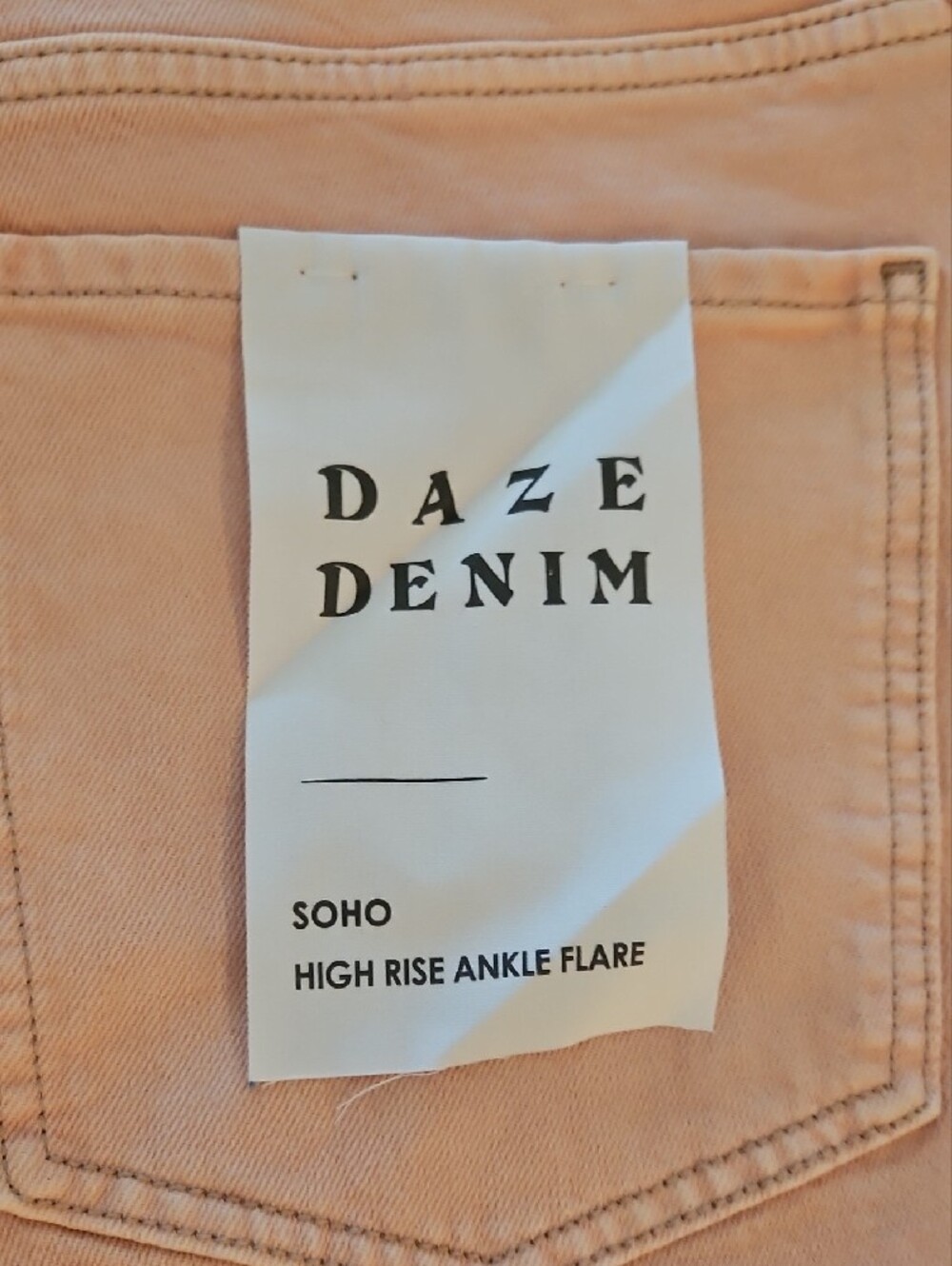 DAZE Denim High-Rise Ankle Flare Pastel Pink Jeans for Women 33 - Picture 8 of 11